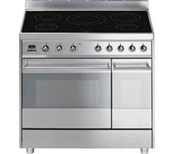 SMEG Symphony 90 cm Electric Induction Range Cooker - Stainless Steel